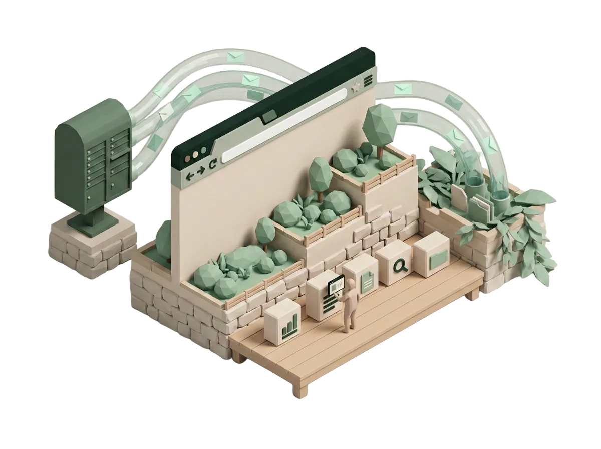 Diorama de una plataforma de email marketing
